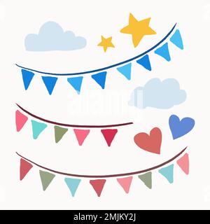 Party Girlande Dekoration Aufkleber Vektor Stock Vektor