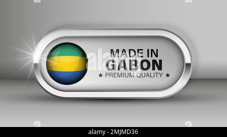 Made in Gabon graphic and label. Element of impact for the use you want to make of it. Stock Vector