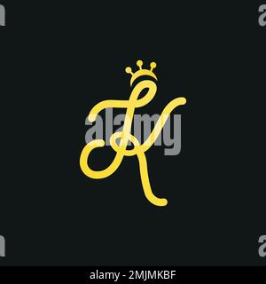 Luxuriöses Logo-Design von Word K. Stock Vektor