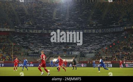 Düsseldorf, Deutschland. 27. Januar 2023. firo : 01/27/2023, Fußball, 2. Division, 2. Bundesliga, Staffel 2022/2023, Fortuna Düsseldorf - 1. FC Magdeburg 3:2 Fans Magdeburg Gutschrift: dpa/Alamy Live News Stockfoto