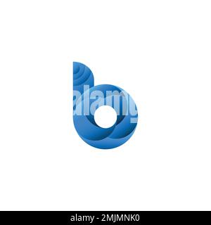 Farbverlauf Darstellung des abstrakten B-Buchstabens Stock Vektor
