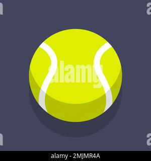Cartoon Tennis Ball Flach Sportobjekt Isolierte Vektordarstellung Stock Vektor