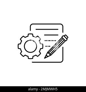 Liniensymbol für Content-Management, Entwicklung und Geschäft, seo-Signaturvektorgrafiken, ein lineares Muster auf weißem Hintergrund Stock Vektor