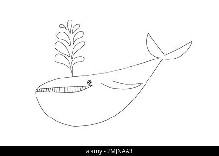 Süße Wal-Doodle-Illustration Stock Vektor