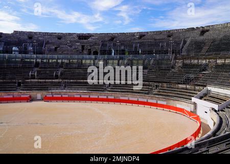 Die Arena of Nimes in gard im Südosten Frankreichs Stockfoto