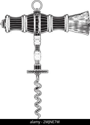 Vektor Der Korkschraube Der Flasche Stock Vektor
