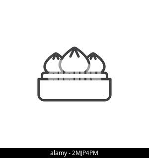 Chinesisches Dim-Sum-Vektorsymbol. Linienzeichen für mobiles Konzept und Webdesign Stock Vektor