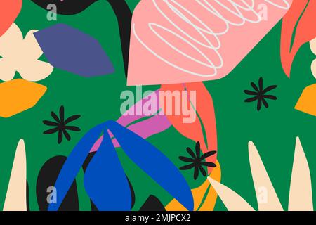 Funky Blatt Hintergrund nahtlose Muster Vektor Stock Vektor