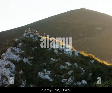 Asturien und Kantabrien sind bekannt für ihre Strände, aber der Zauber liegt in den Bergen des Picos de Europa Stockfoto