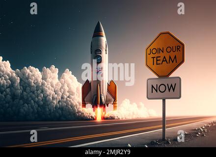 Werden Sie Mitglied in unserem Team – steigern Sie Ihre Karriere Stockfoto