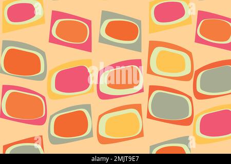 Retro farbenfroher Hintergrund, abstrakter Design-Vektor aus den 60er Jahren Stock Vektor