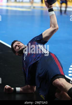 Nicolas Tournat von Frankreich während der IHF Männer-Weltmeisterschaft 2023, Halbfinale Handballspiel zwischen Frankreich und Schweden am 27. Januar 2023 in der Tele2 Arena in Stockholm, Schweden - Photo Laurent Lairys / DPPI Stockfoto