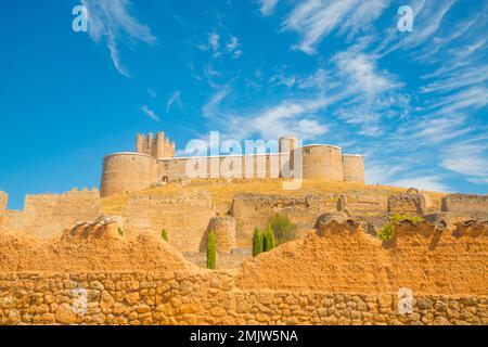 Schloss. Berlanga de Duero, Provinz Soria, Castilla Leon, Spanien. Stockfoto