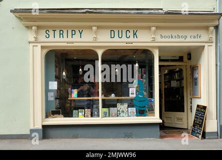 Der Stripy Duck Buchladen und Café Stockfoto