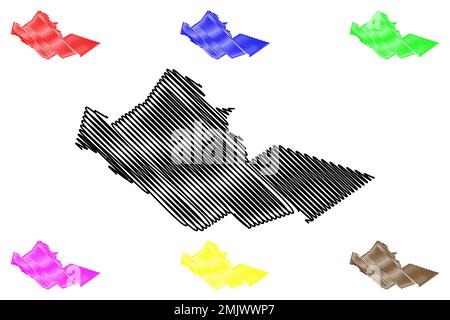 Abasolo Gemeinde (Freier und souveräner Staat von Coahuila de Zaragoza, Mexiko, Vereinigte mexikanische Staaten) Karte Vektor Illustration, scribble Skizze Abasol Stock Vektor