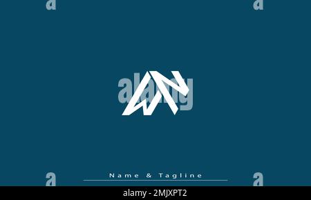 Alphabet Buchstaben Initialen Monogramm Logo WN , NW Stock Vektor