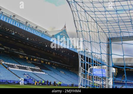 Hillsborough Stadium, Sheffield, England - 28. Januar 2023 Allgemeine Ansicht des Bodens - vor dem Spiel Sheffield Wednesday V Fleetwood Town, Emirates FA Cup, 2022/23, Hillsborough Stadium, Sheffield, England - 28. Januar 2023 Kredit: Arthur Haigh/WhiteRosePhotos/Alamy Live News Stockfoto