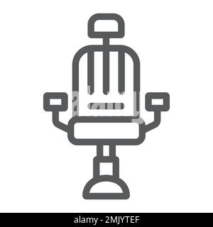 Symbol für Friseurstuhllinie, Friseur und Inneneinrichtung, Sessel-Schild, Vektorgrafiken, lineares Muster auf weißem Hintergrund, 10. Stock Vektor