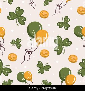Lichtmuster mit Elementen von st. patrick Kleeballons Stock Vektor