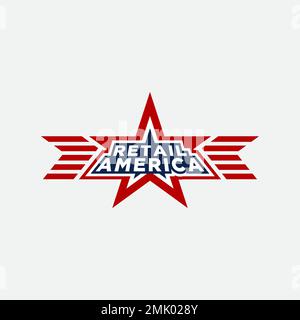 Moderne Logo-Vorlage America, einfach zu erstellen und geeignet für Unternehmen mit Vektorformat eps Stock Vektor