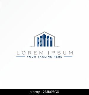 Einfache Stadt oder Gebäude wie Diagramm und Dachbild Grafiksymbol Logo Design abstraktes Konzept Vektormaterial im Zusammenhang mit Bau oder Grundstück Stock Vektor
