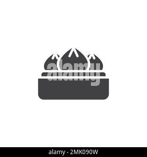 Chinesisches Dim-Sum-Vektorsymbol. Ausgefülltes Flachzeichen für mobiles Konzept und Webdesign Stock Vektor