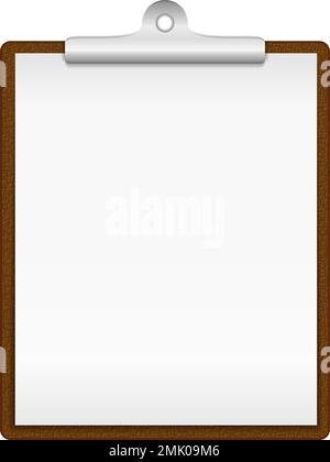 Zwischenablage mit leerem Papier, Abbildung Vektor EPS10 Stock Vektor