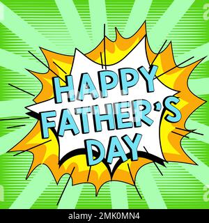 Textzeichen mit „Happy Father's Day“ (alles gute zum Vatertag). Konzept bedeutet Jahreszeit, um Väter auf der ganzen Welt zu feiern Stockfoto