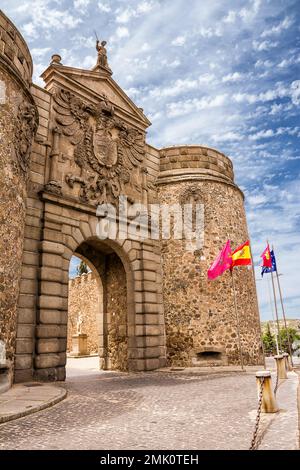 Bisagra-Tor, Eintritt in die Stadt Toledo durch die alten Stadtmauern Stockfoto