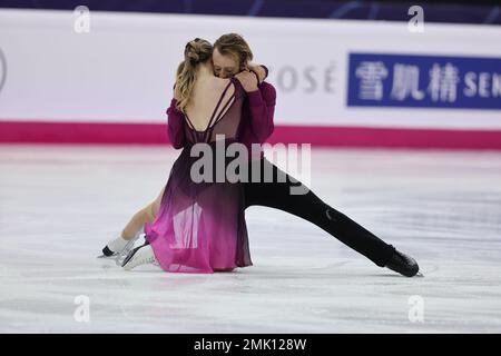 Kaitlin Hawayek und Jean-Luc Baker aus den Vereinigten Staaten von Amerika treten am 10. Dezember 2022 beim ISU Grand Prix des Figur Skating Final Turin 2022 in Palavela, Turin, Italien, an – Photo FCI/Fabrizio Carabelli Stockfoto