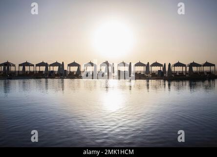 Sonnenaufgang über dem Roten Meer in Sharm El Sheikh Stockfoto