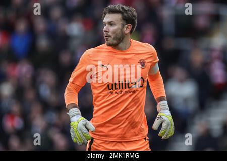 Southampton, Großbritannien. 28. Januar 2023. Chris Maxwell #1 von Blackpool während des Emirates FA Cup Viertrundenspiels Southampton gegen Blackpool im St Mary's Stadium, Southampton, Großbritannien, 28. Januar 2023 (Foto von Mark Cosgrove/News Images) in Southampton, Großbritannien, am 1./28. Januar 2023. (Foto: Mark Cosgrove/News Images/Sipa USA) Guthaben: SIPA USA/Alamy Live News Stockfoto