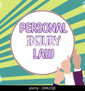Text zum Personenverletzungsgesetz. Verletzung oder Verletzung des Geschäftskonzepts in der Arbeitsumgebung Stockfoto