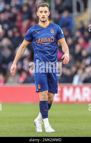 Southampton, Großbritannien. 28. Januar 2023. Jerry Yates #9 von Blackpool während des Emirates FA Cup Viertrundenspiels Southampton vs Blackpool im St Mary's Stadium, Southampton, Großbritannien, 28. Januar 2023 (Foto von Mark Cosgrove/News Images) in Southampton, Großbritannien, am 1./28. Januar 2023. (Foto: Mark Cosgrove/News Images/Sipa USA) Guthaben: SIPA USA/Alamy Live News Stockfoto