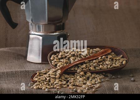 Nicaragua Shg Ep Arabica Rohe Kaffeebohne. Grüner Kaffee Stockfoto