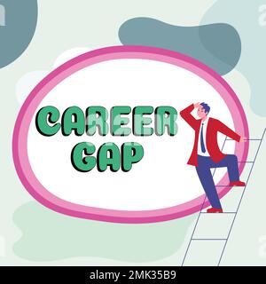 Inspiration mit dem Zeichen „Career Gap“. Geschäftskonzept Eine Szene, in der Sie für eine Weile nicht mehr bei Ihrem Beruf arbeiten Stockfoto