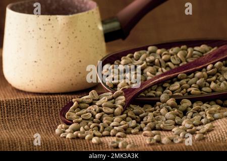Nicaragua Shg Ep Arabica Rohe Kaffeebohne. Grüner Kaffee Stockfoto