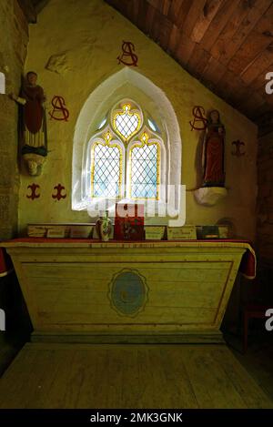 Chapelle de Notre-Dame de Tremalo, Christ jaune de Gaugin, Pont-Aven, Finistere, Bretagne, Bretagne, Frankreich, Europa Stockfoto