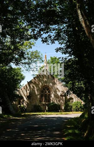 Chapelle de Notre-Dame de Tremalo, Christ jaune de Gaugin, Pont-Aven, Finistere, Bretagne, Bretagne, Frankreich, Europa Stockfoto