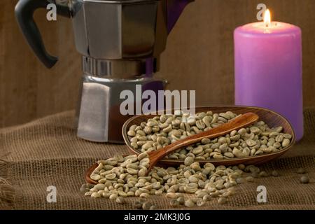 Nicaragua Shg Ep Arabica Rohe Kaffeebohne. Grüner Kaffee Stockfoto