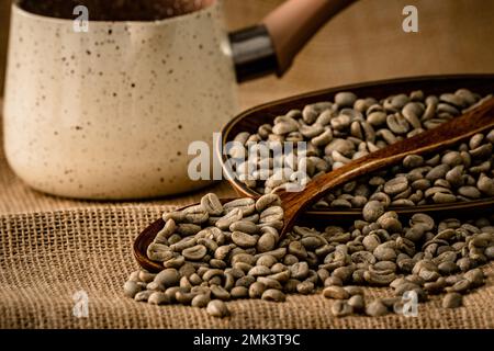 Nicaragua Shg Ep Arabica Rohe Kaffeebohne. Grüner Kaffee Stockfoto