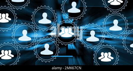 Teamarbeit. Koordinierung der Arbeitnehmer. Auswahl der Mitarbeiter. Stockfoto