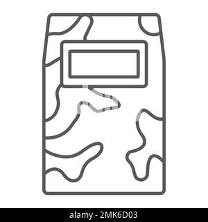 Militärisches Griffschild dünne Linien Symbol, Schutz und Militär, Panzerzeichen, Vektorgrafiken, ein lineares Muster auf weißem Hintergrund, 10. Stock Vektor