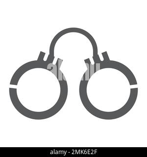 Handschellen-Symbol, Kette und Schloss, Manschettenzeichen, Vektorgrafiken, durchgehendes Muster auf weißem Hintergrund, Stufen 10. Stock Vektor