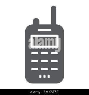 Walkie-Talkie-Glyphe-Symbol, Sender und Kommunikation, Radioset-Zeichen, Vektorgrafiken, ein durchgehendes Muster auf weißem Hintergrund, eps 10. Stock Vektor