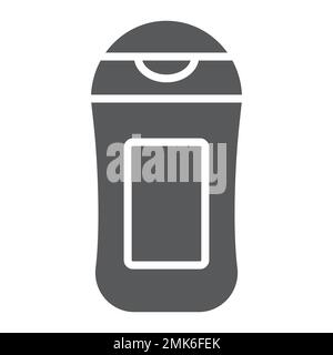 Shampoo-Glyphe-Symbol, Kosmetik und Schönheit, Duschgel-Zeichen, Vektorgrafiken, ein ausgefülltes Muster auf weißem Hintergrund, 10. Stock Vektor