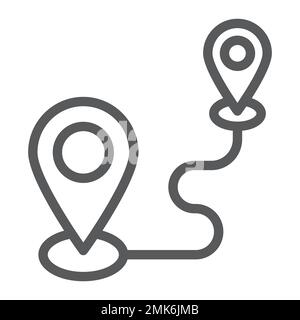 Symbol der Ziellinie, gps und Position, Kartenanschlusszeichen, Vektorgrafiken, ein lineares Muster auf weißem Hintergrund, eps 10. Stock Vektor