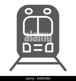 Straßenfahrt-Glyphe-Symbol, Transport und Eisenbahn, Lokomotivenschild, Vektorgrafiken, ausgefülltes Muster auf weißem Hintergrund, 10. Stock Vektor
