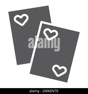 Karten Glyphe Symbol, Spiel und Casino, Spielkarten Schild, Vektorgrafiken, ein ausgefülltes Muster auf weißem Hintergrund, 10. Stufe. Stock Vektor