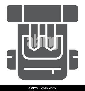 Rucksacksymbol, Tasche und Tourismus, Rucksackschild, Vektorgrafiken, durchgehendes Muster auf weißem Hintergrund, 10. Stock Vektor